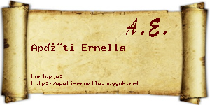 Apáti Ernella névjegykártya